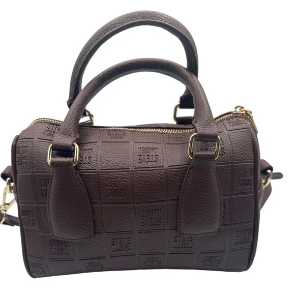 Steve Madden 10" x 7" x 5.5"  Embossed Brown Shoulder/Crossbody Bag - Picture 5 of 8